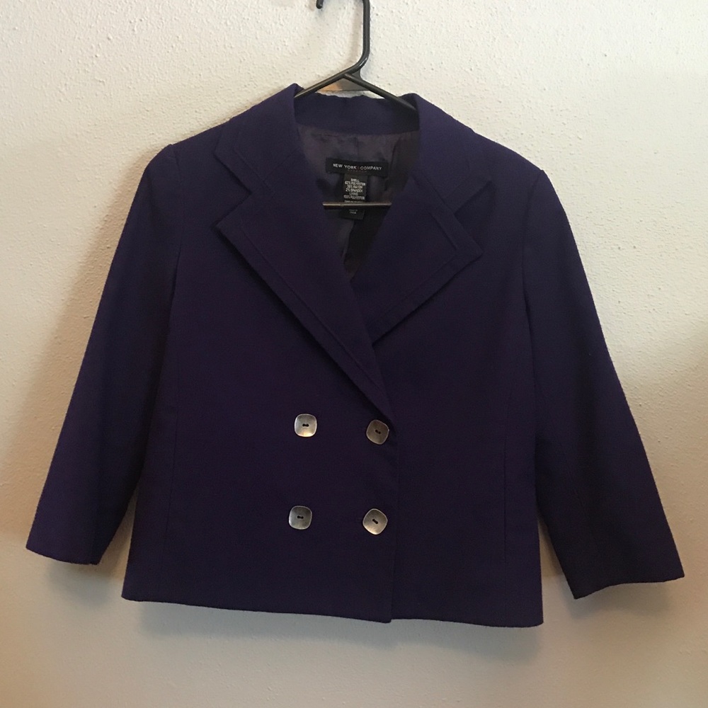Purple 3/4 sleeve blazer